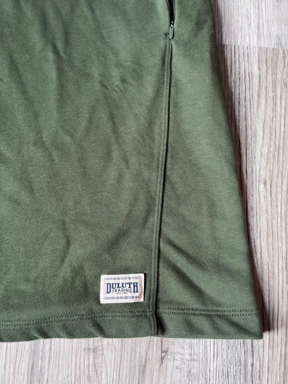 Duluth Trading Co. Women's Lazy French Terry Dress Hooded Size Large Color Green - Picture 2 of 9